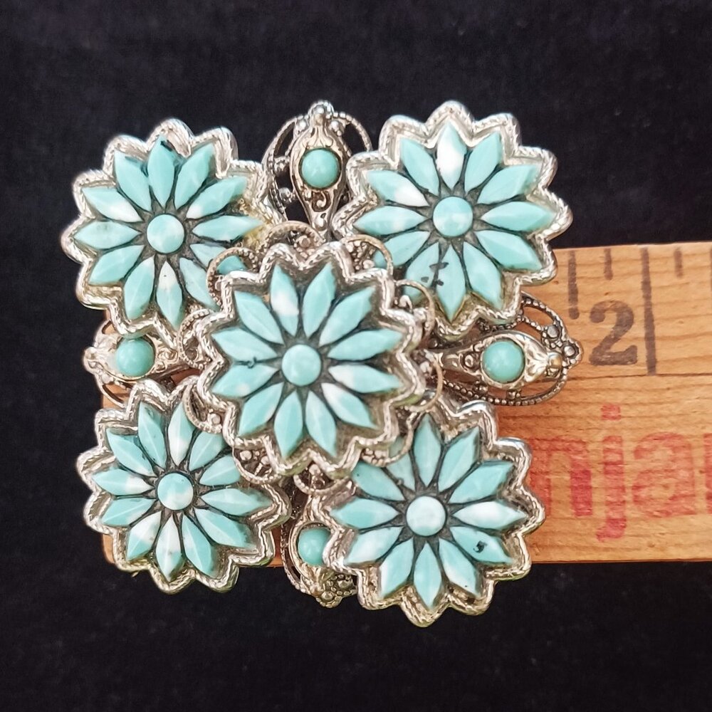 Blue Flower Brooch - Vintage - Picture 4 of 4